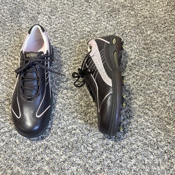 ECCO Brown Leather Hydromax Golf Shoe Size 41 10/10.5 Water Resistant TPU New - Picture 10 of 10